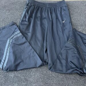 Y2K Nike Track Pants Mens Large Blue Side Stripe Athletic Warm Up Swoosh Running